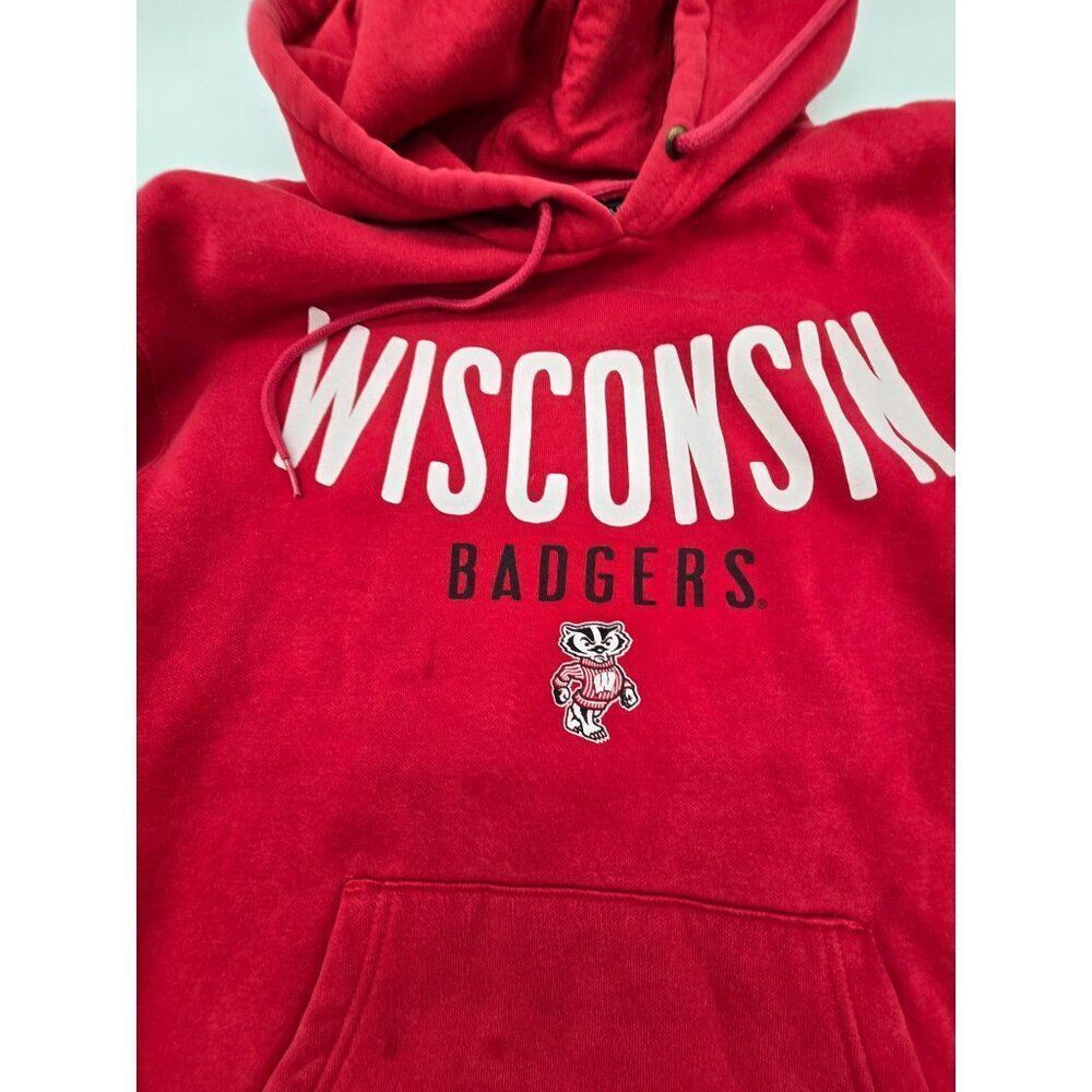 Vintage Wisconsin Badgers Red Hoodie Sweatshirt M By Jansport NCAA